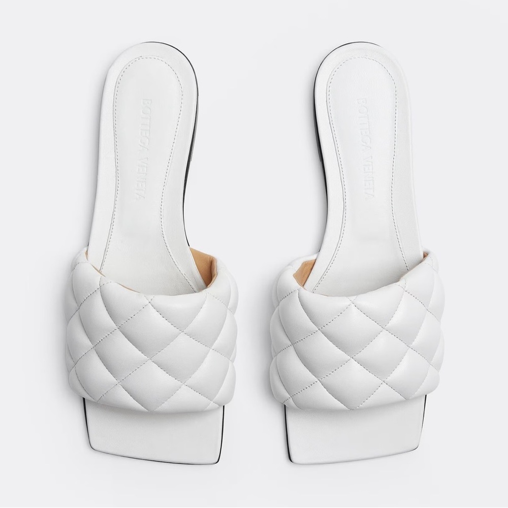 Bottega Veneta White Padded Flat Sandals